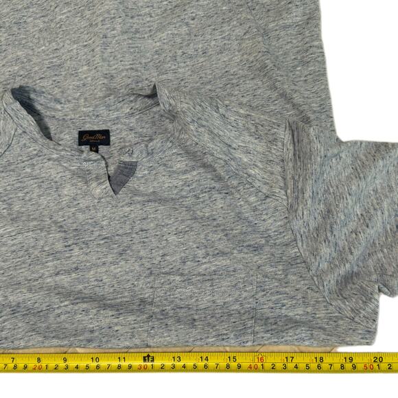 Good Man Brand Premium Cotton Heathered Blue V-Notch Neck Short Sleeve T Shirt M - Picture 5 of 9